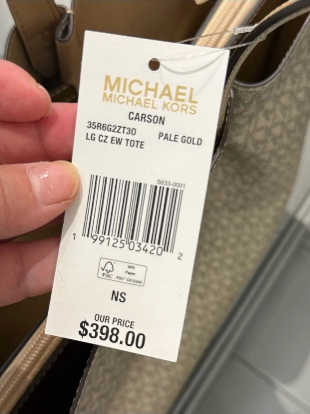 Michael Kors Gold MK Logo Tote with Gold Accents